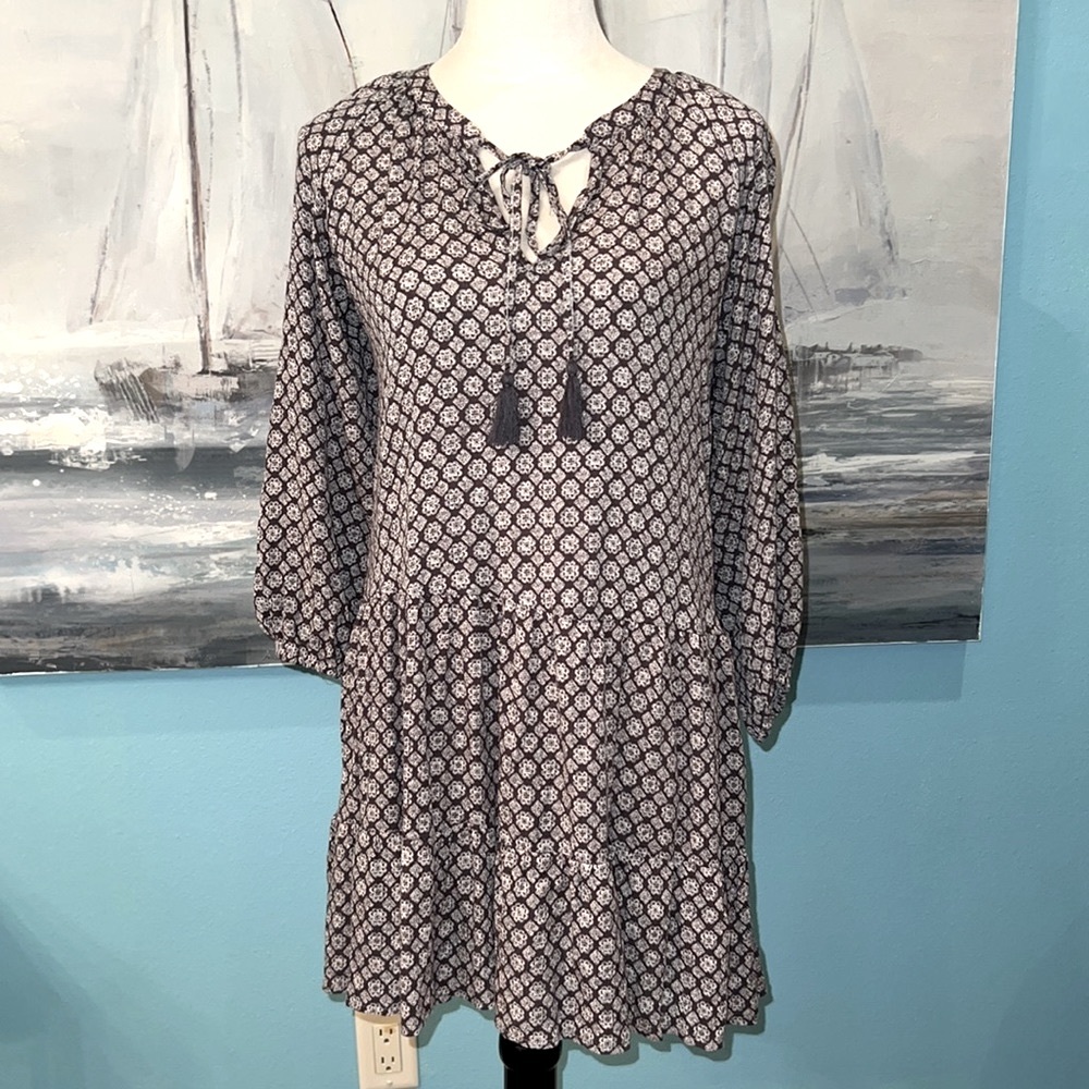 NWT Boho Style Brown Long Sleeve Dress, Small